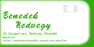 benedek medvegy business card